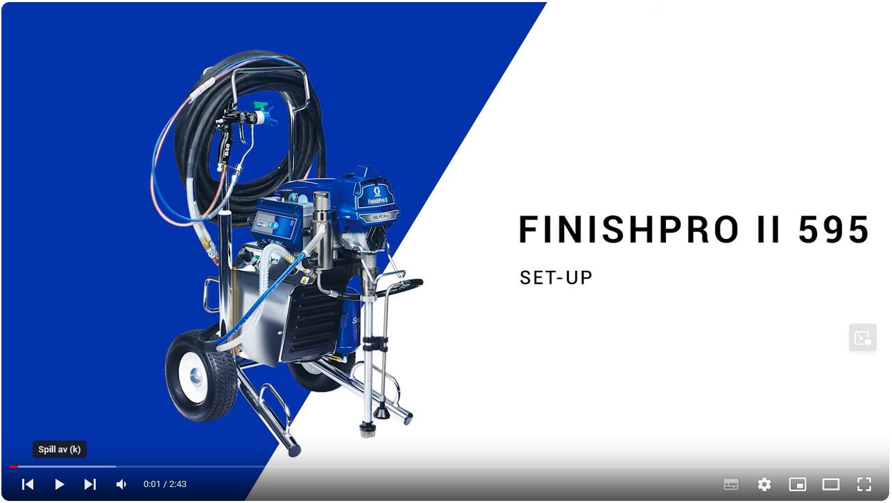 Deko-bilde av en Graco FinishPro 595 PC Pro høytrykkssprøyte