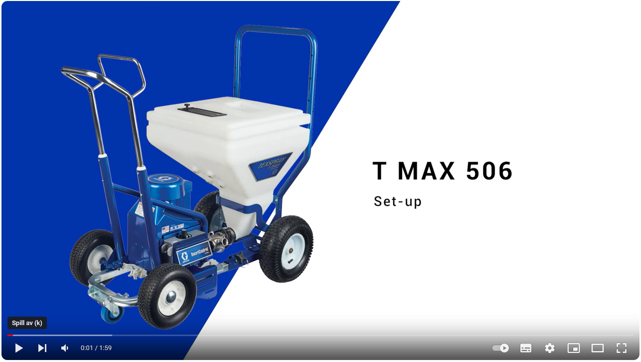Bilde av en Graco T-Max 506 sparkelsprøyte. Deko.