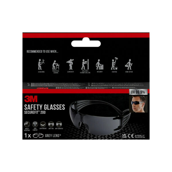 3M VERNEBRILLE SECUREFIT - MØRK