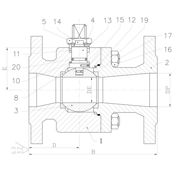 BALL VALVE 3" RB #150