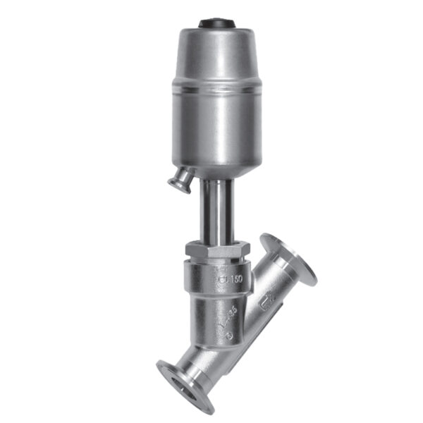 PNEU. ANGLE SEAT GLOBE VALVE 550 DN40 SPIGOT