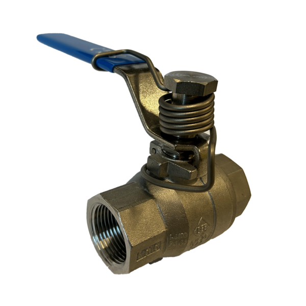 DN20 BSP PN64 BALL VALVE WITH SPRING RETURN LEVER