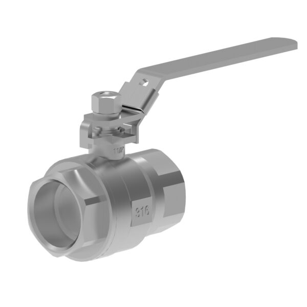 2PC BALL VALVE THR. SS316 1-1/2" CLEANED FOR OXYGE