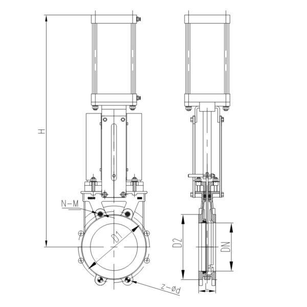 DN250 DA ACT PN10 KNIFE GATE VALVE UNI-DIRECTION