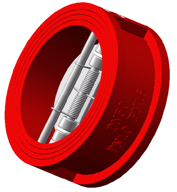 DN50 Dual plate check valve GGG40 body