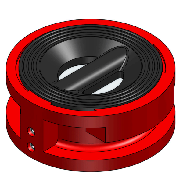 DN50 DUO CHECK VALVE, RUBBER LINED