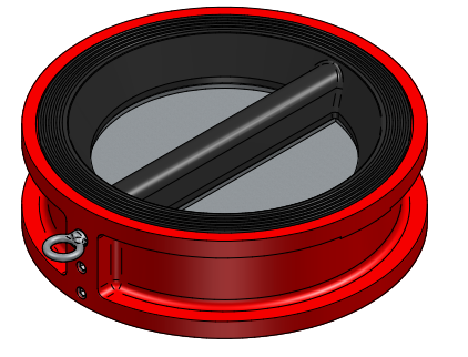 DN300 DUO CHECK VALVE, RUBBER LINED
