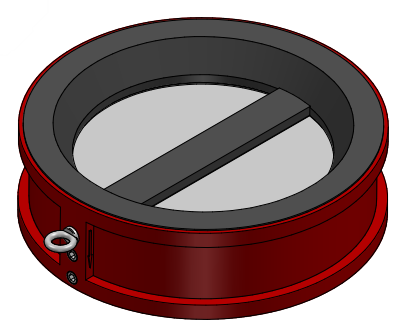DN400 DUO CHECK VALVE, RUBBER LINED