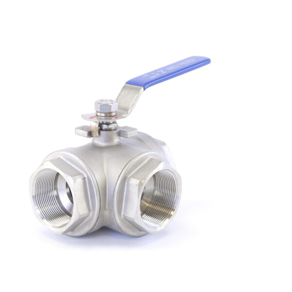 2" BSP TREE WAY BALL VALVE 316 BSP + SPAK T-løp