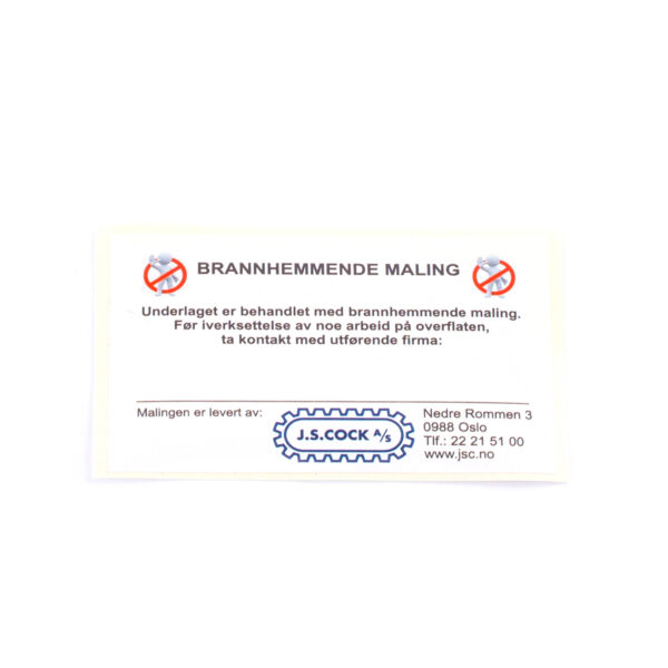 KLISTREMERKE -  BRANNHEMMENDE MALING
