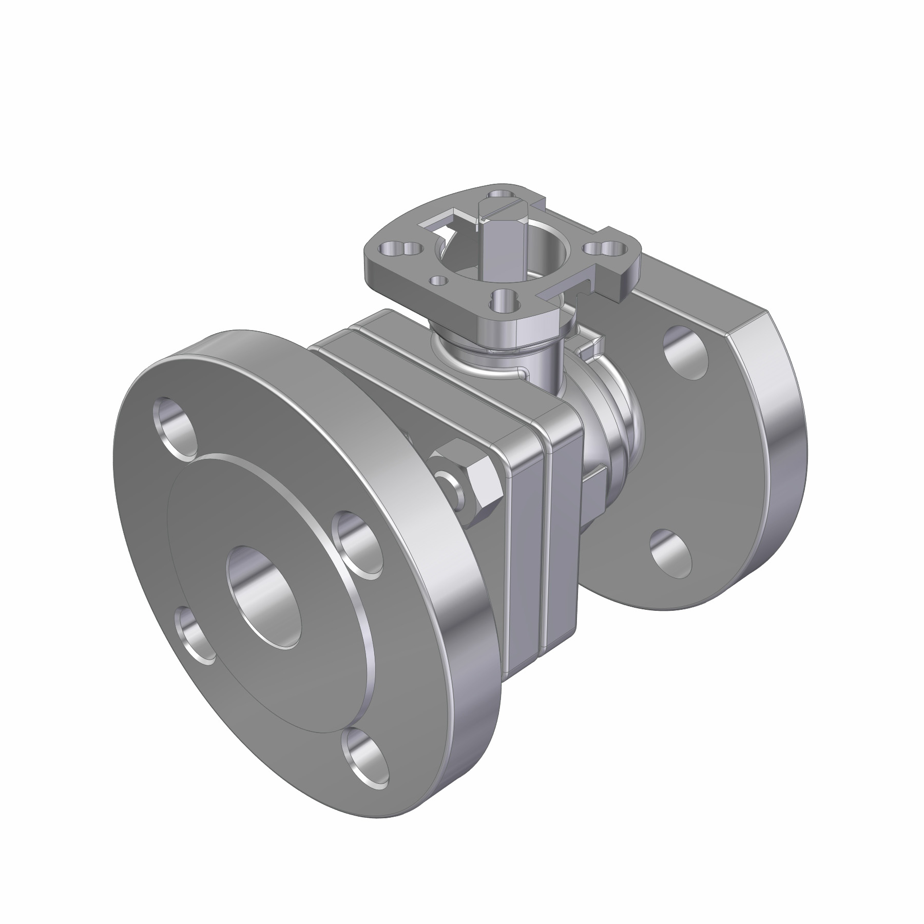 2PC BALL VALVE F502-V6F DN25 PN16/PN40 FLANGED