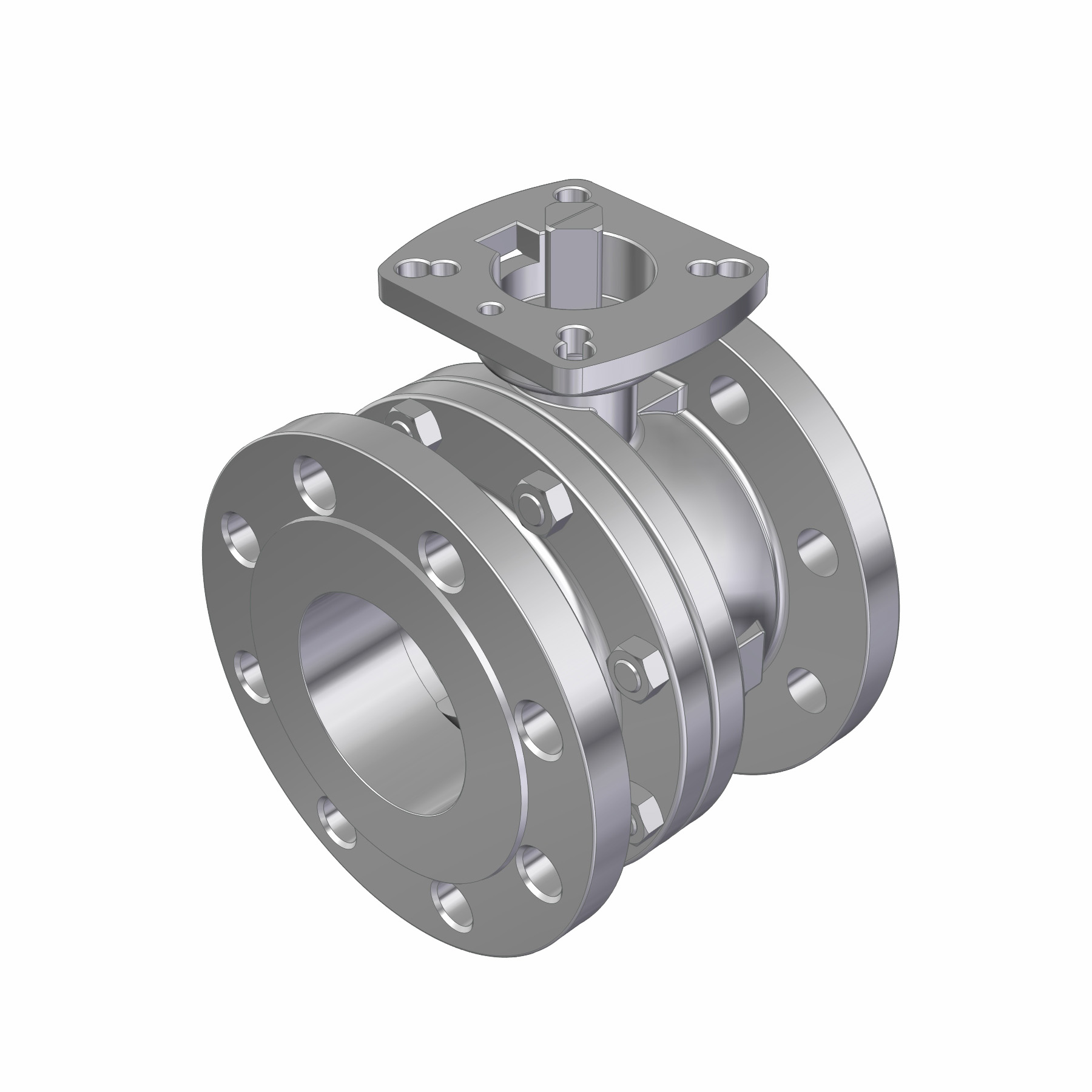 2PC BALL VALVE F502-V6F DN100 PN40 FLANGED