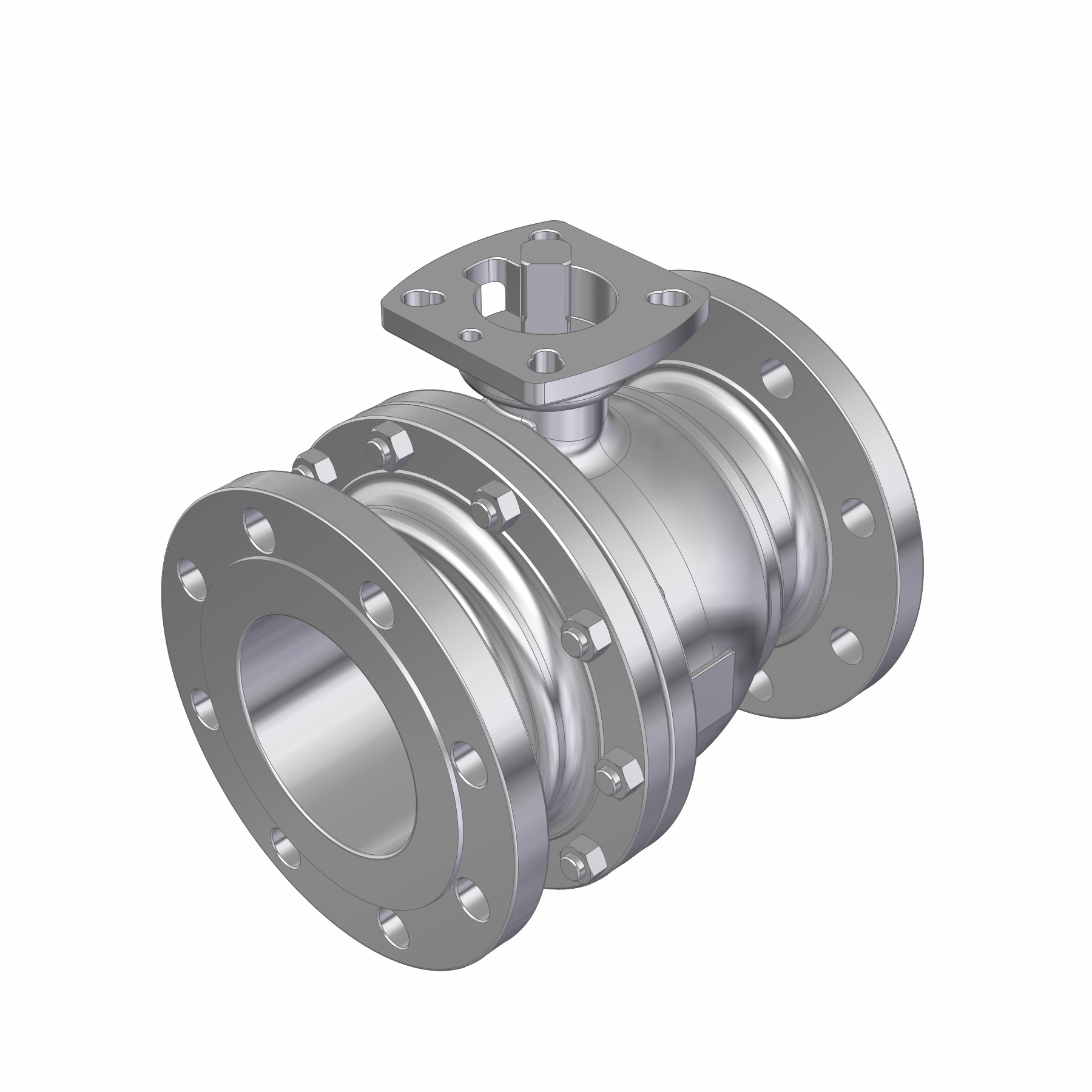 2PC BALL VALVE F502-V6F DN150 PN40 FLANGED