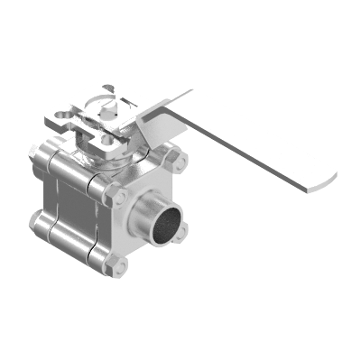 3PC BALL VALVE S600-3F 2000PSI 1/2" WELDED