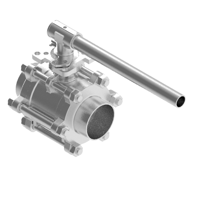 3PC BALL VALVE S600-3F 1000PSI 2 1/2" WELDED